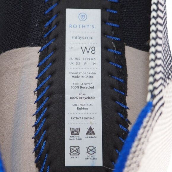 Rothy's The Flat Round Toe Ballet Flats "Captoe Black" Women's 8 - Picture 10 of 11